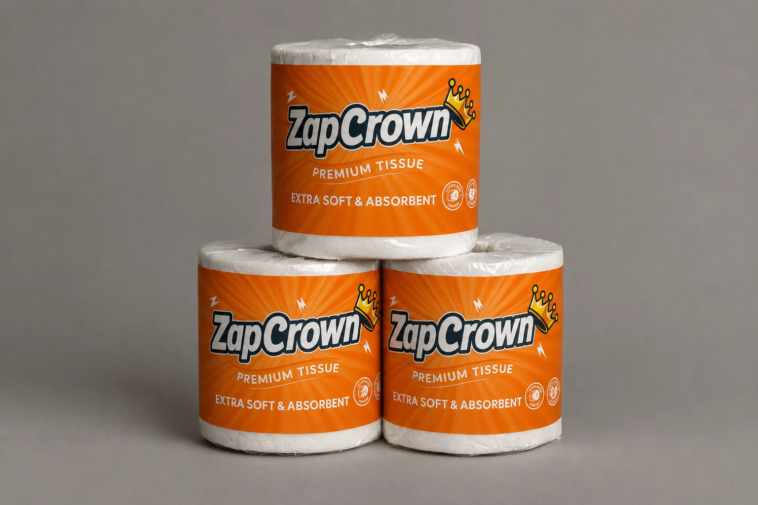 ZapCrown Tissue Paper Economy orange rolls
