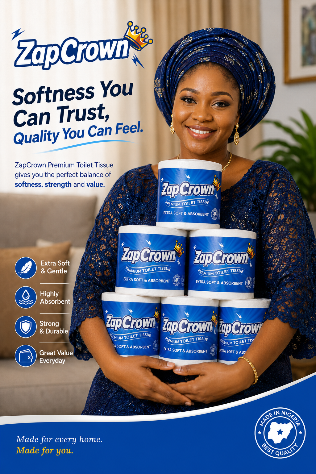 ZapCrown tissue paper promotional image